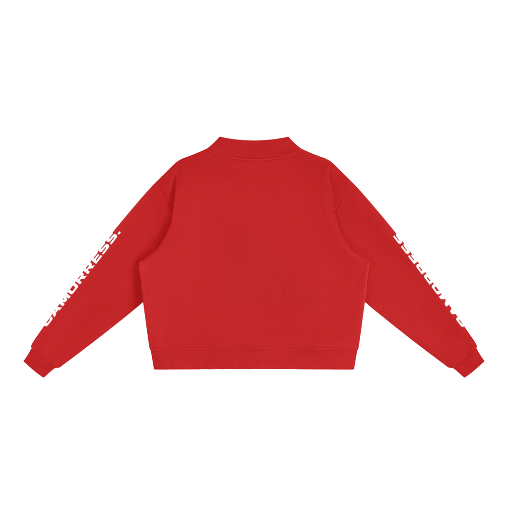 Essential Fleece Mock-Neck Crew Sweatshirt