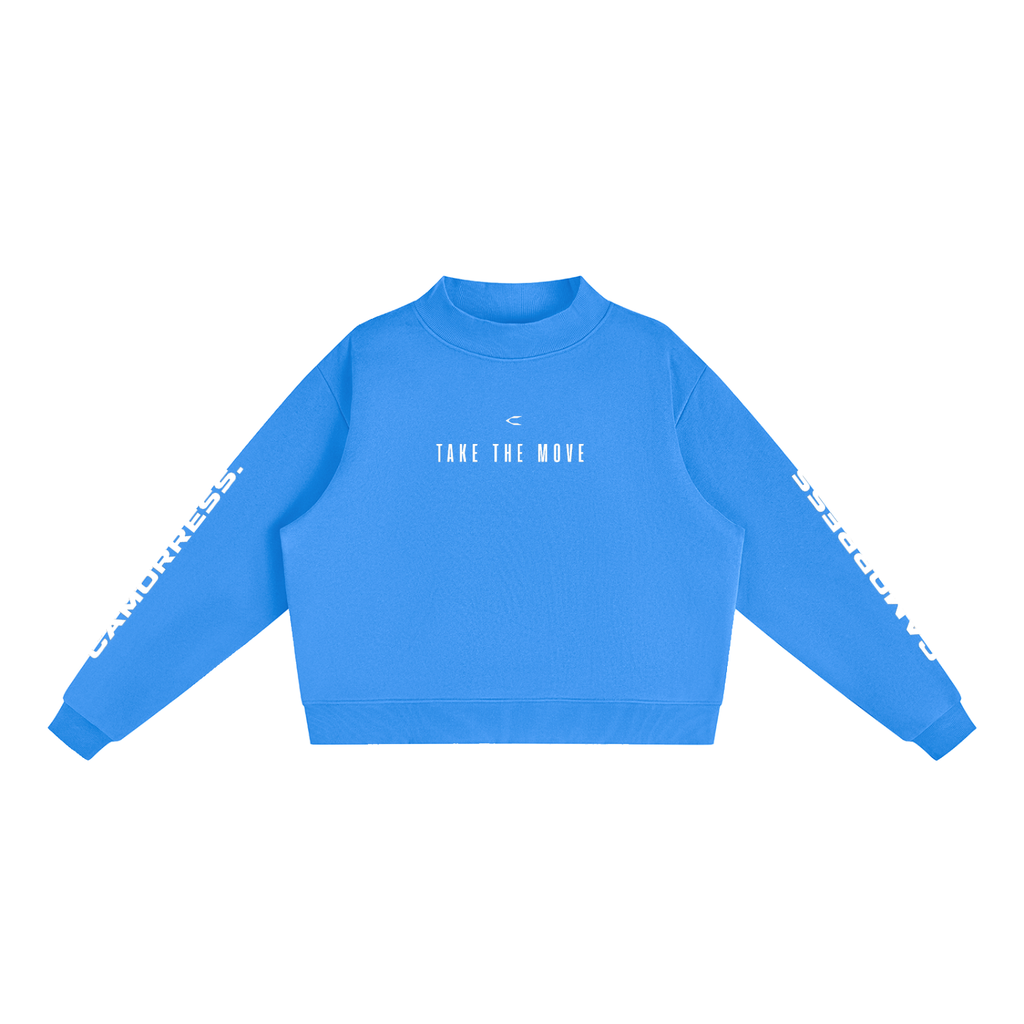 Essential Fleece Mock-Neck Crew Sweatshirt