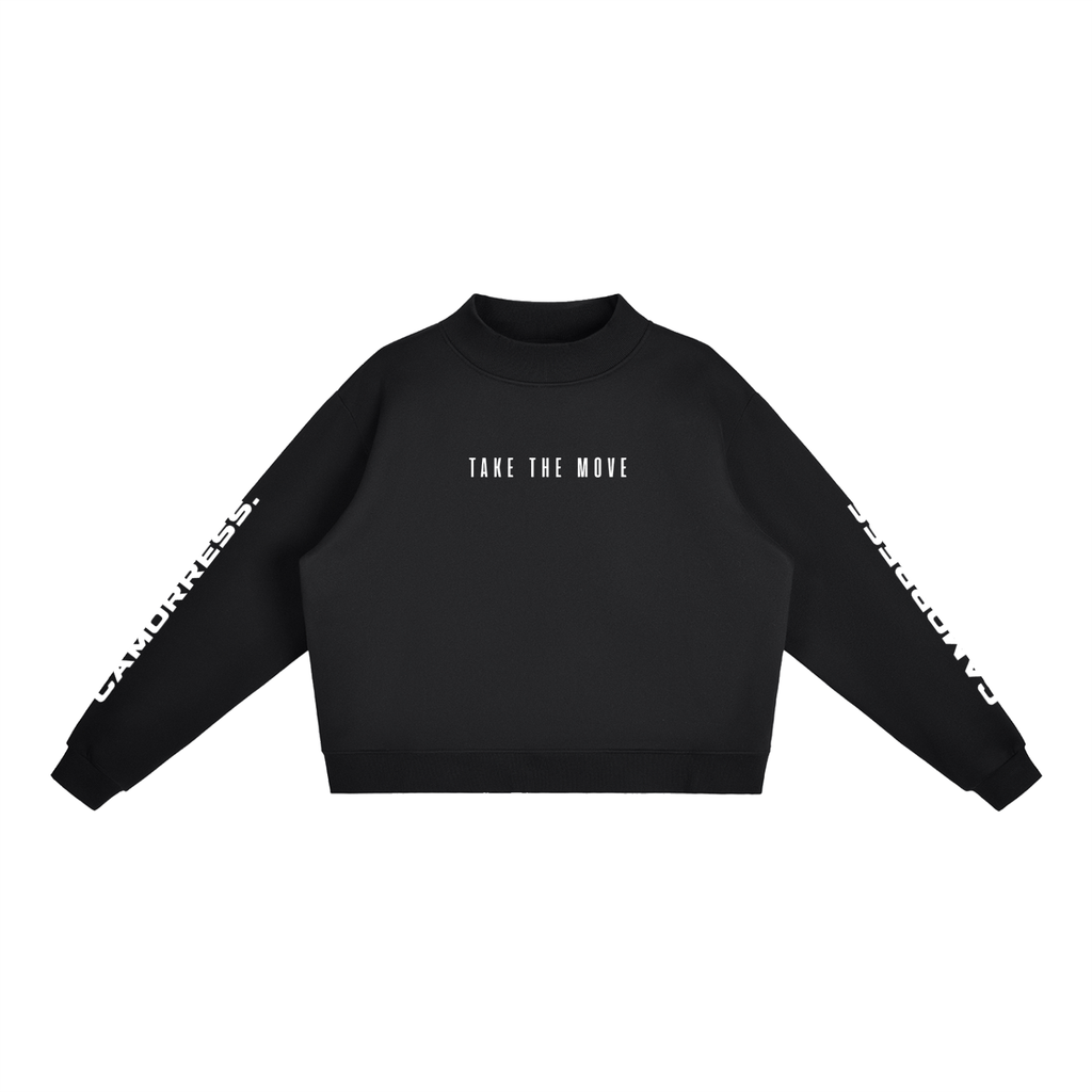 Essential Fleece Mock-Neck Crew Sweatshirt