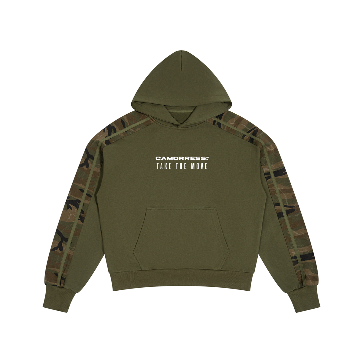 Unisex Boxy Camo Paneled Hoodie