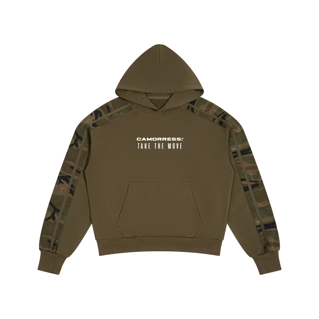 Unisex Boxy Camo Paneled Hoodie