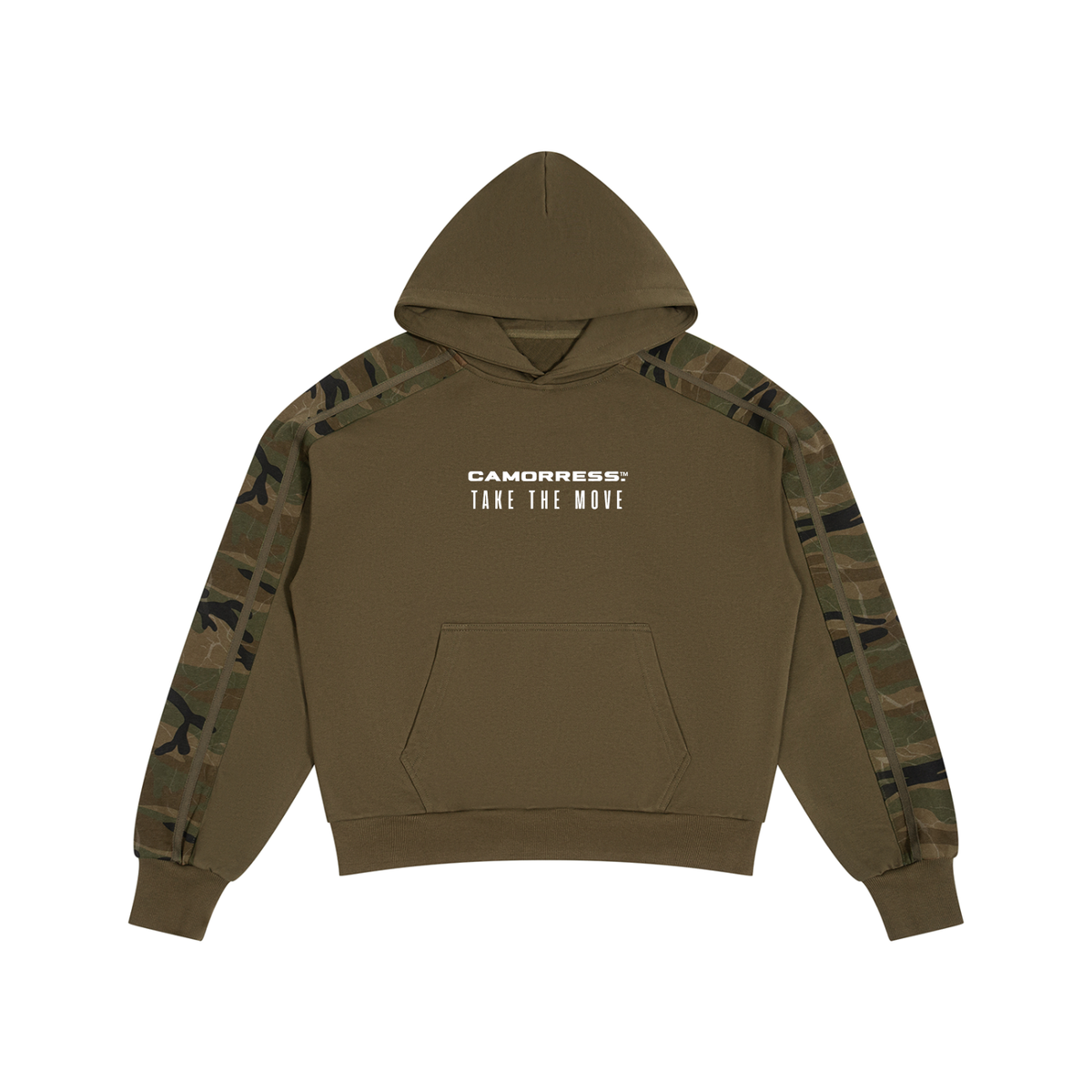Unisex Boxy Camo Paneled Hoodie