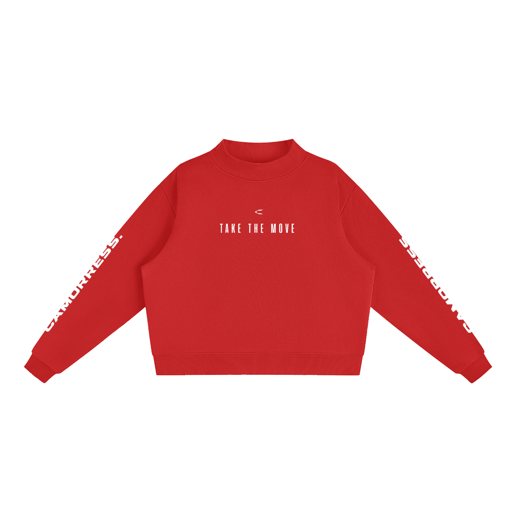 Essential Fleece Mock-Neck Crew Sweatshirt