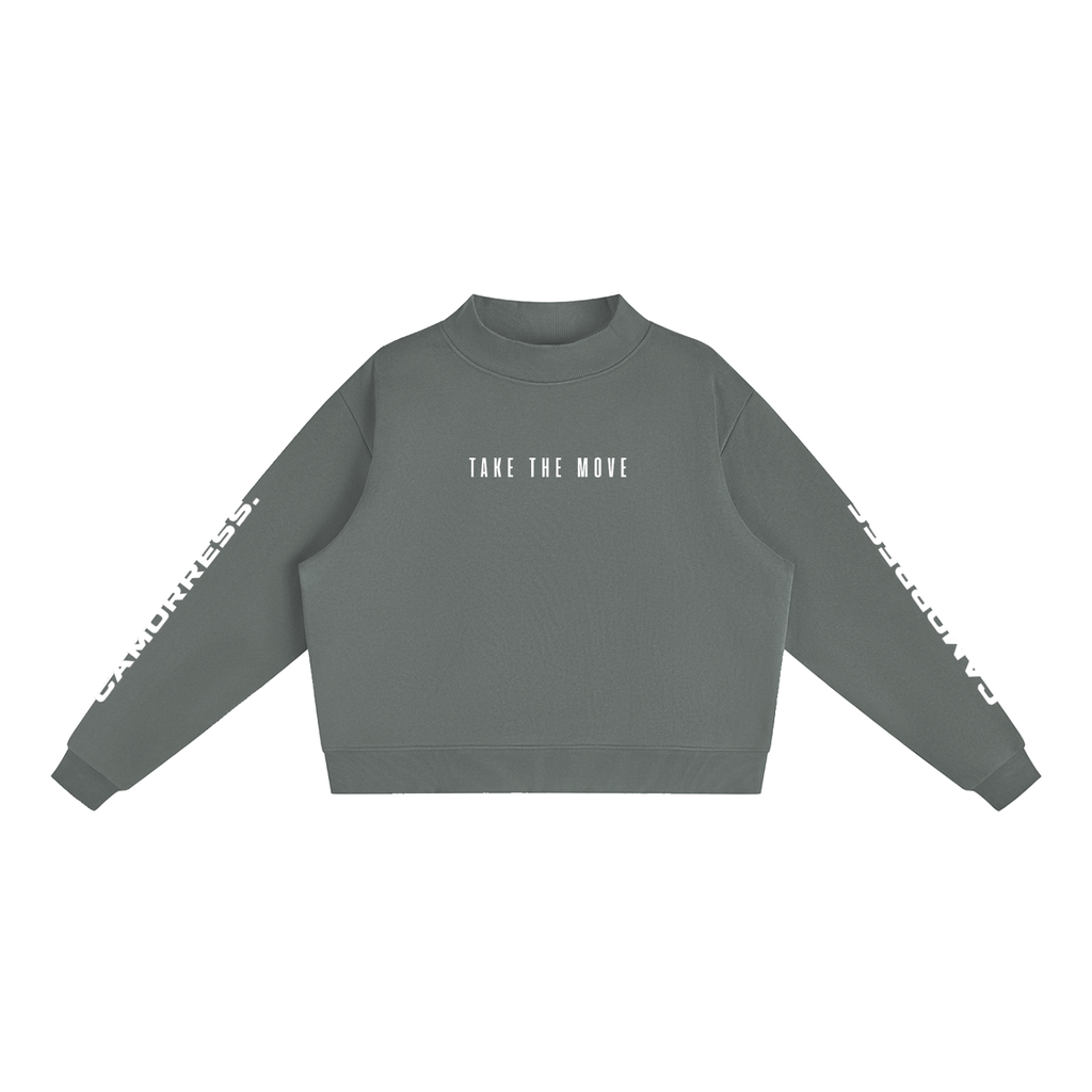 Essential Fleece Mock-Neck Crew Sweatshirt