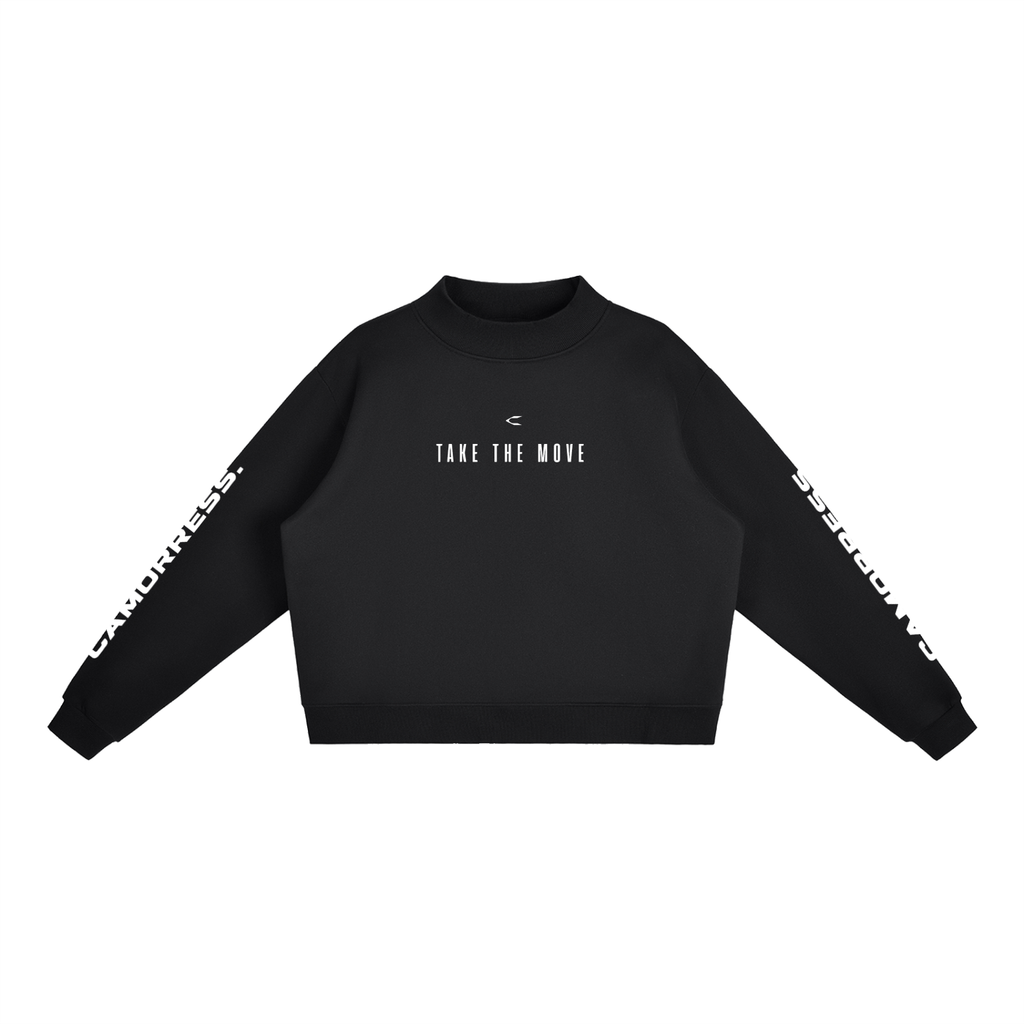 Essential Fleece Mock-Neck Crew Sweatshirt