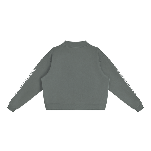 Essential Fleece Mock-Neck Crew Sweatshirt