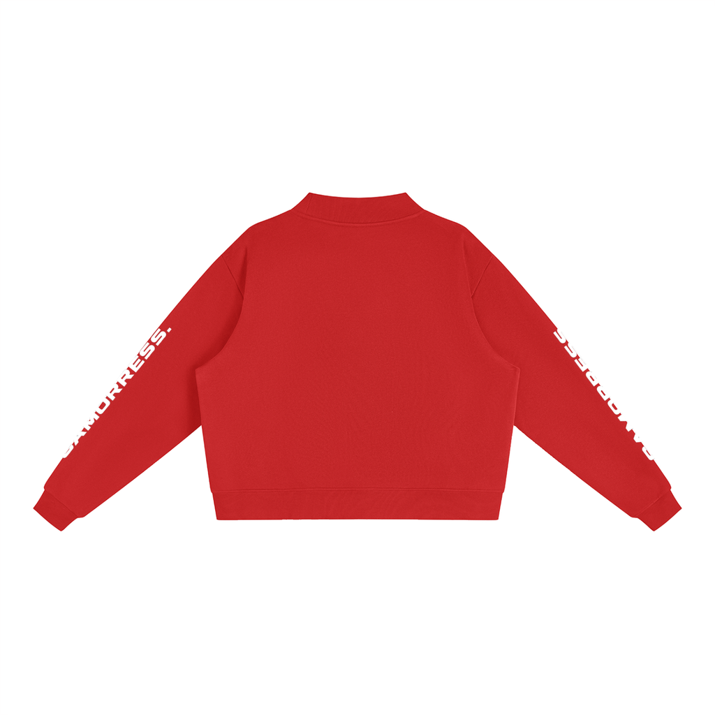 Essential Fleece Mock-Neck Crew Sweatshirt